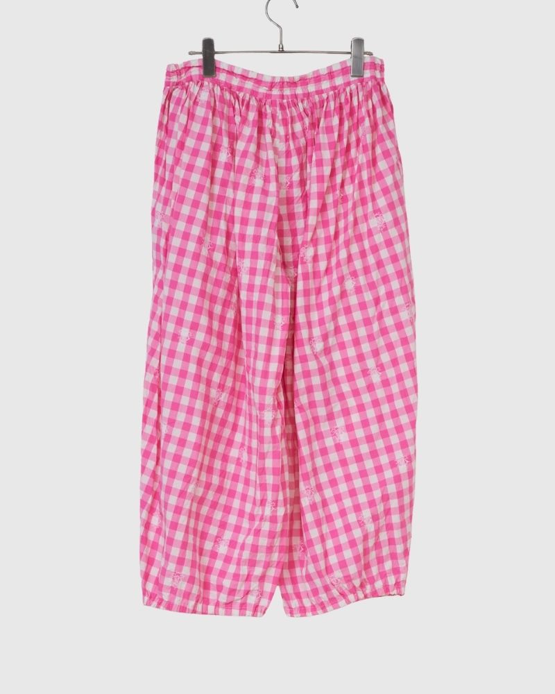 [Pre-order] S/S G1148 ORIGINAL EMBROIDERY LACE GINGHAM ameri PANTS（End of January – early February）