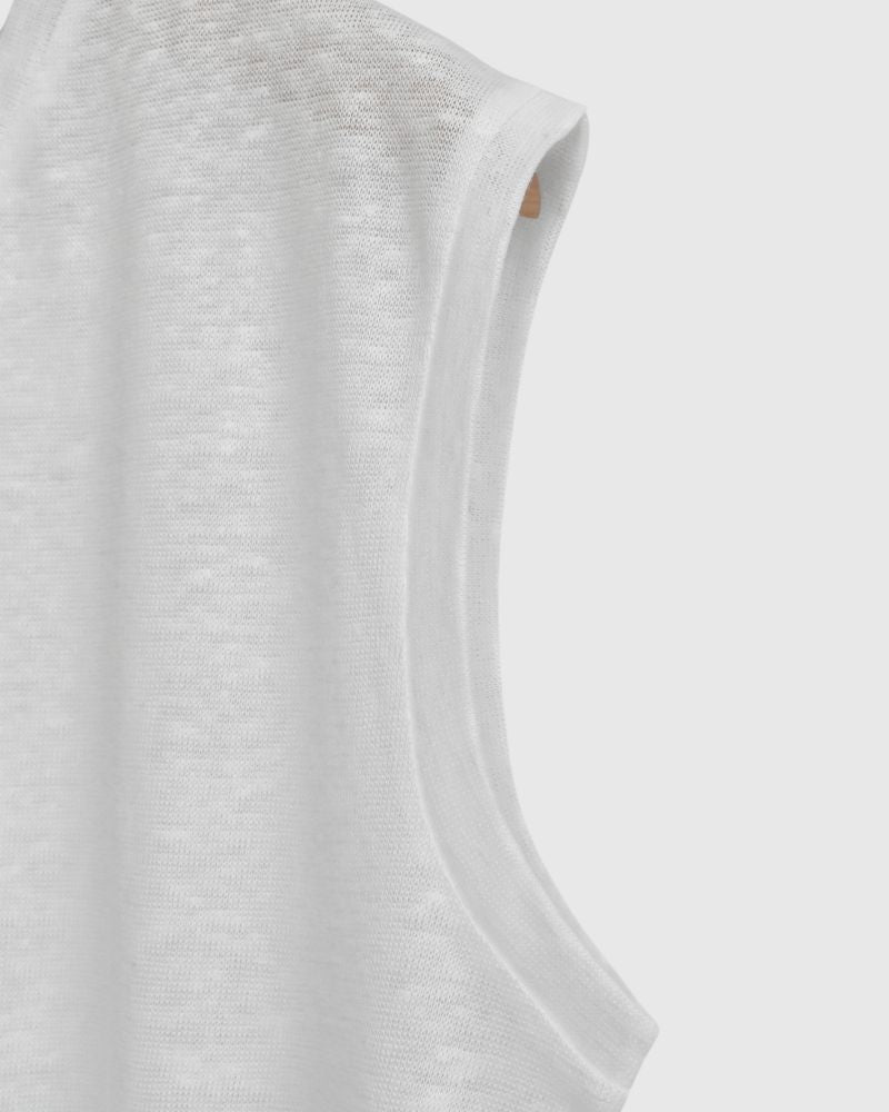 Linen Tank Top in White