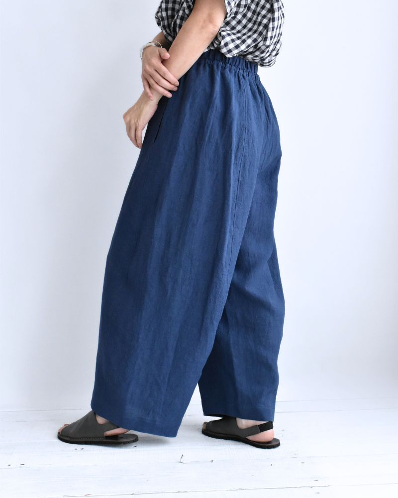 Barrel Leg Pants (LINEN) in DarkNavy