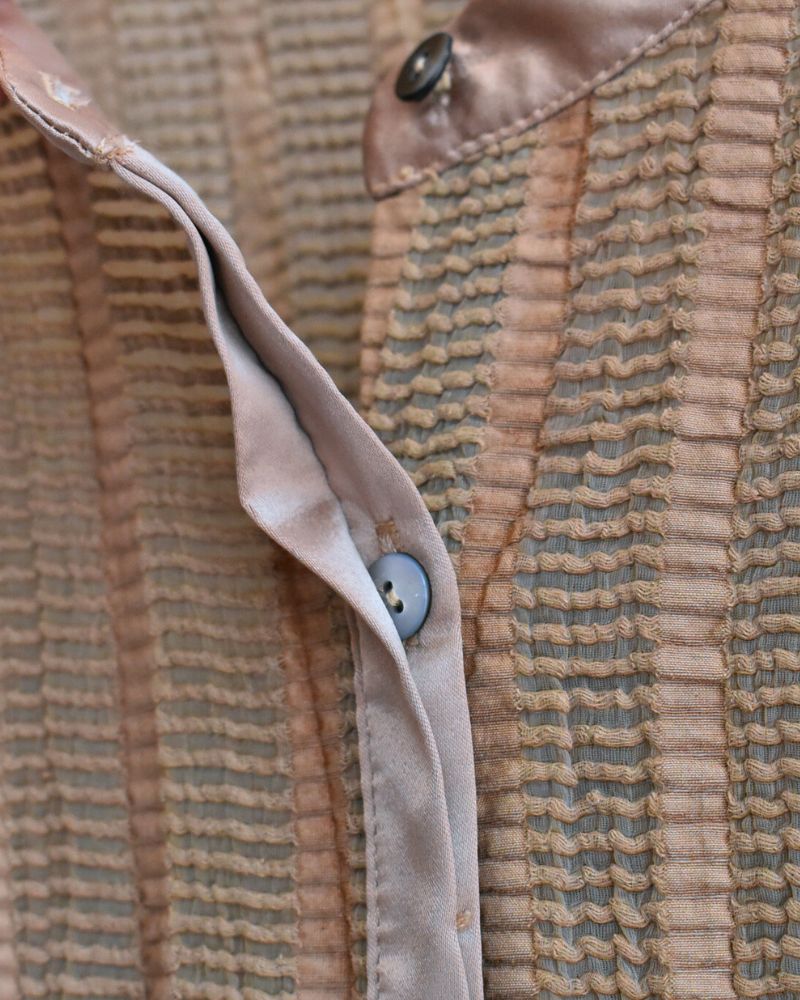 Wide Square Blouse in Beige