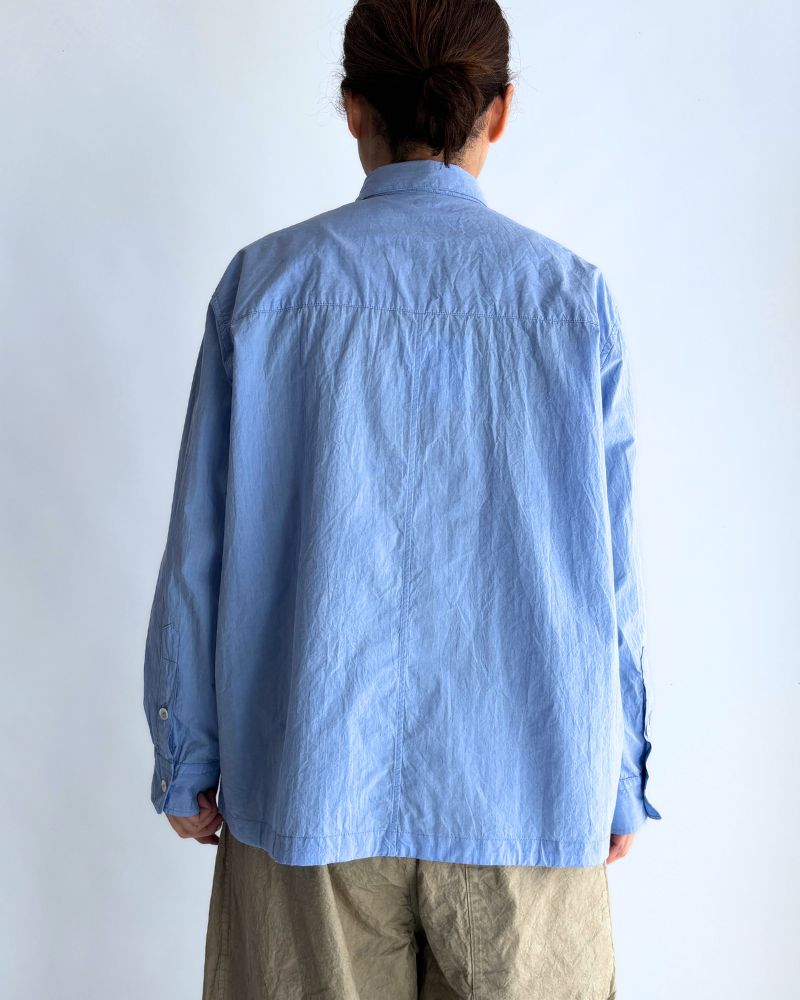 Drawstring shirt in Sax