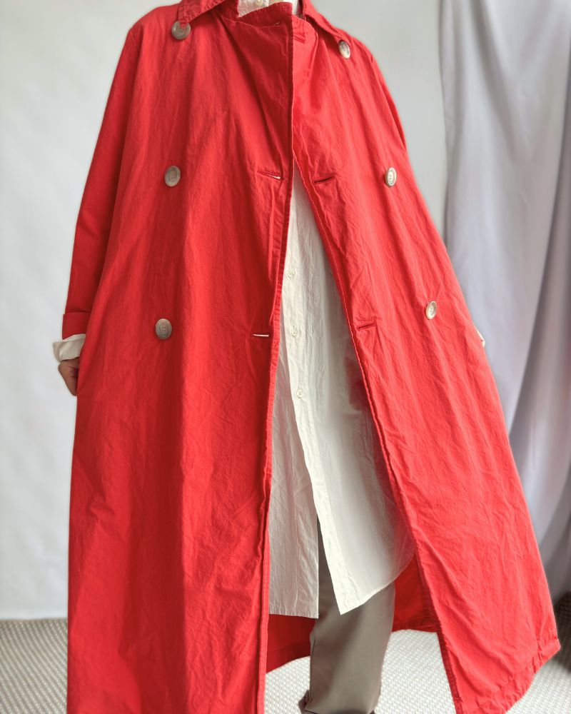 Double Button Coat in OrangeRed