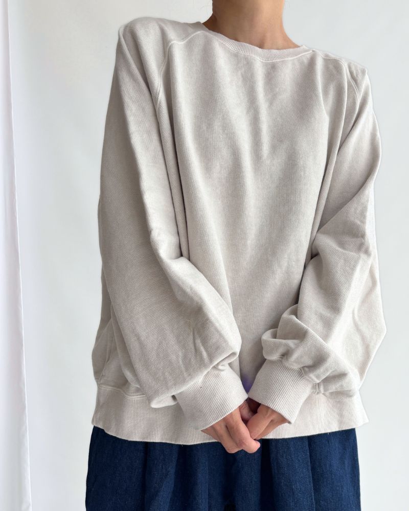 Pigment dye sweatshirt L/S in Ivory