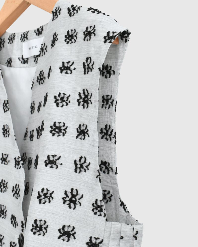 Jacquard Asymmetry Vest in LightGray