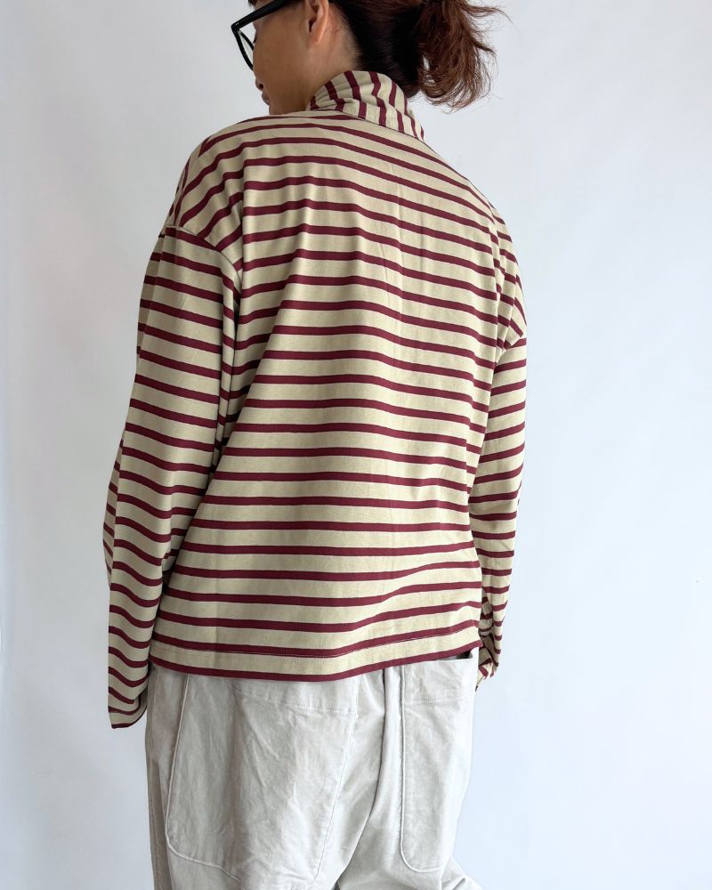 Taco Cotton Border Tie Royal in Beige/Bordeaux