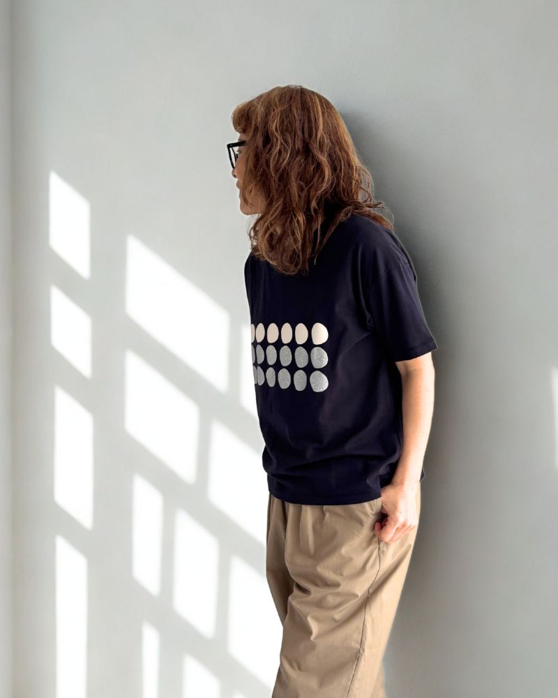 Jersey Print Tee 'CIRCLE' in Navy