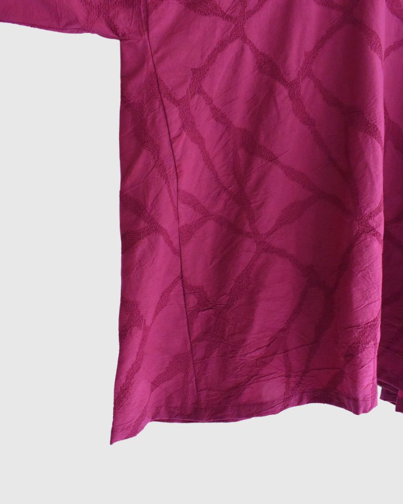 Panel Pullover Blouse (Embroidered) in Rose