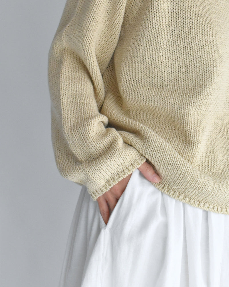 Raglan Pullover Knit in Ivory