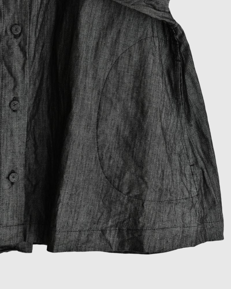 A‐LINE SHORT SHIRT (DENIM) in Black