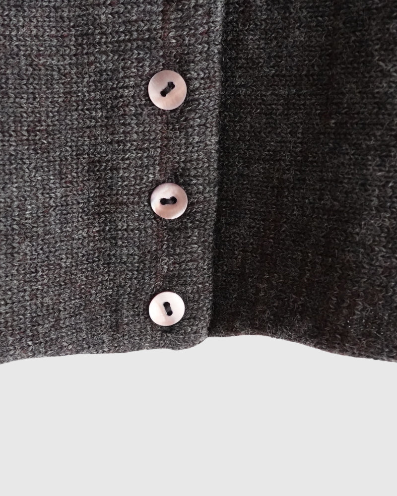 Bottleneck Boiled Wool Knit in Brown