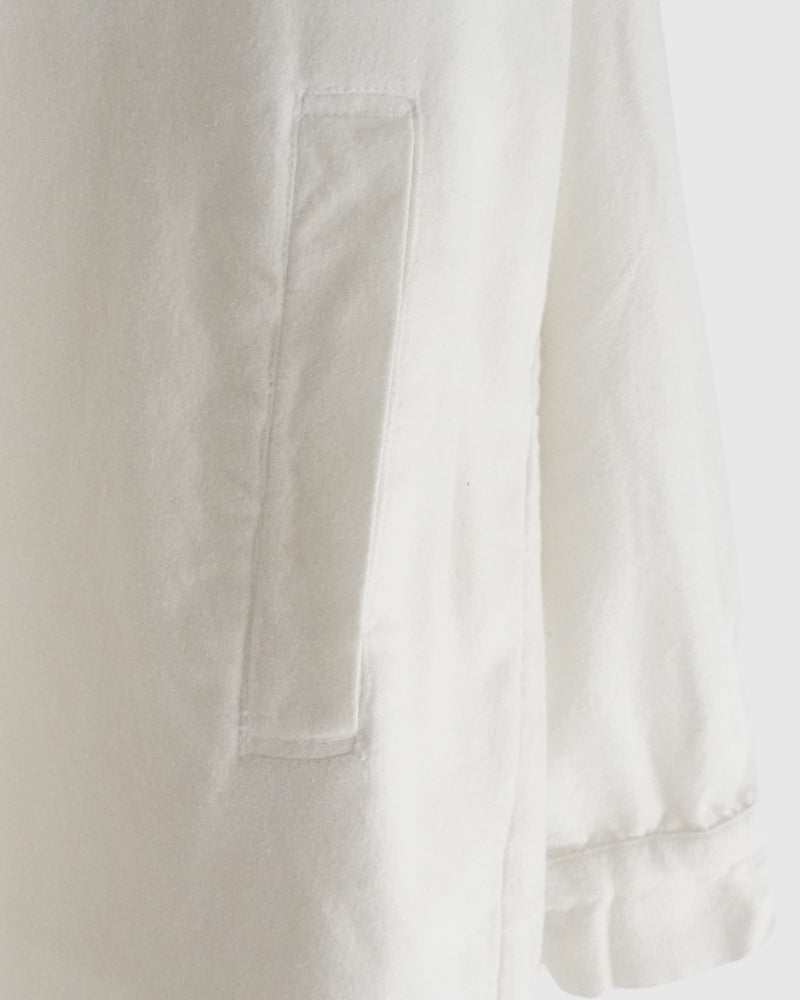 Stand Collar Shirt in White