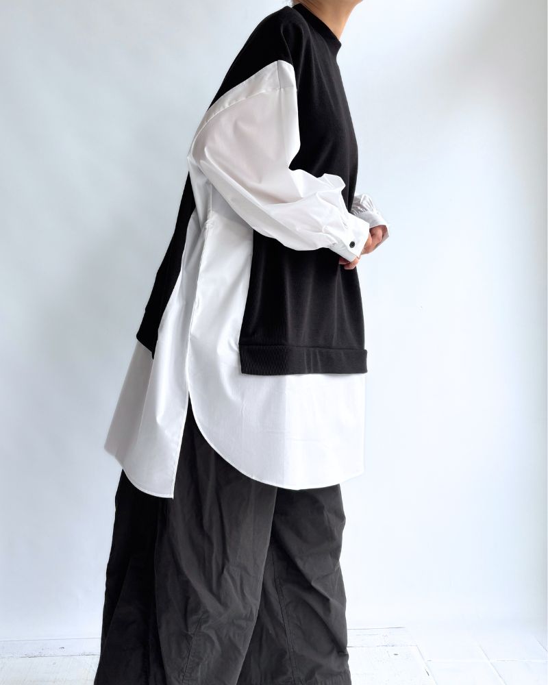Knit combination top 'JOHA' in Black