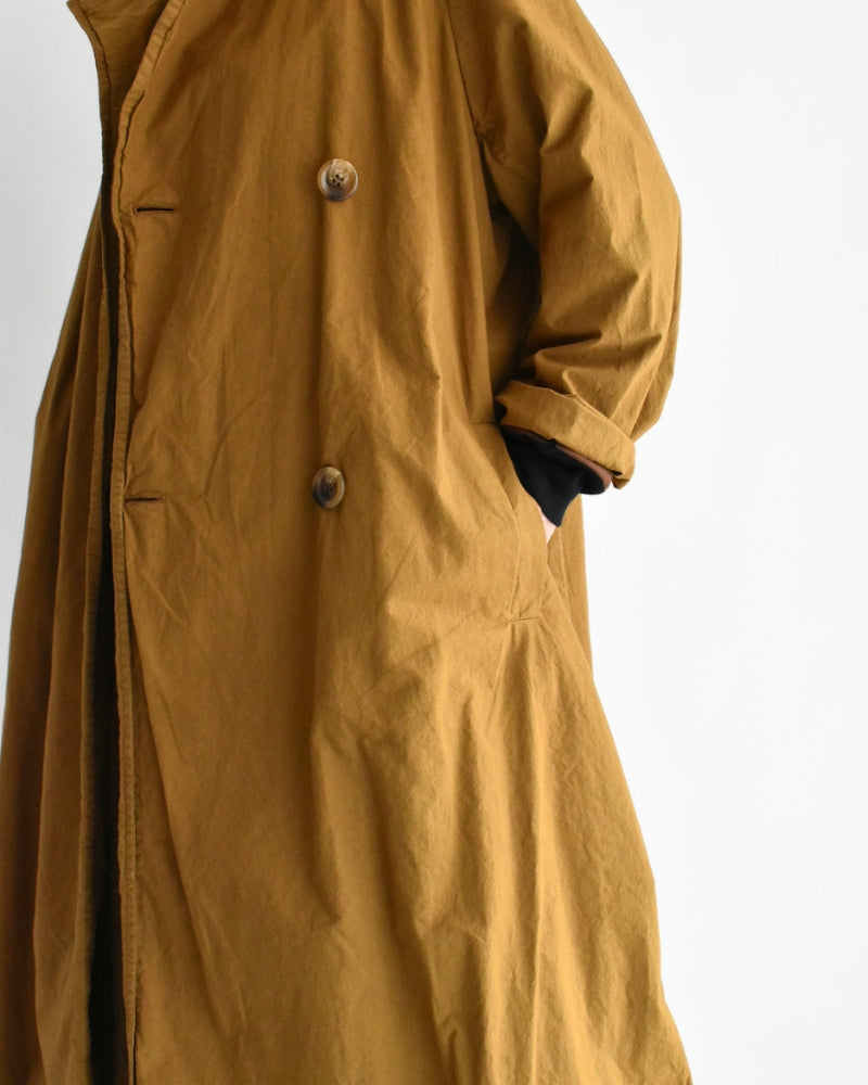 Double-Breasted Coat in Orange Brown