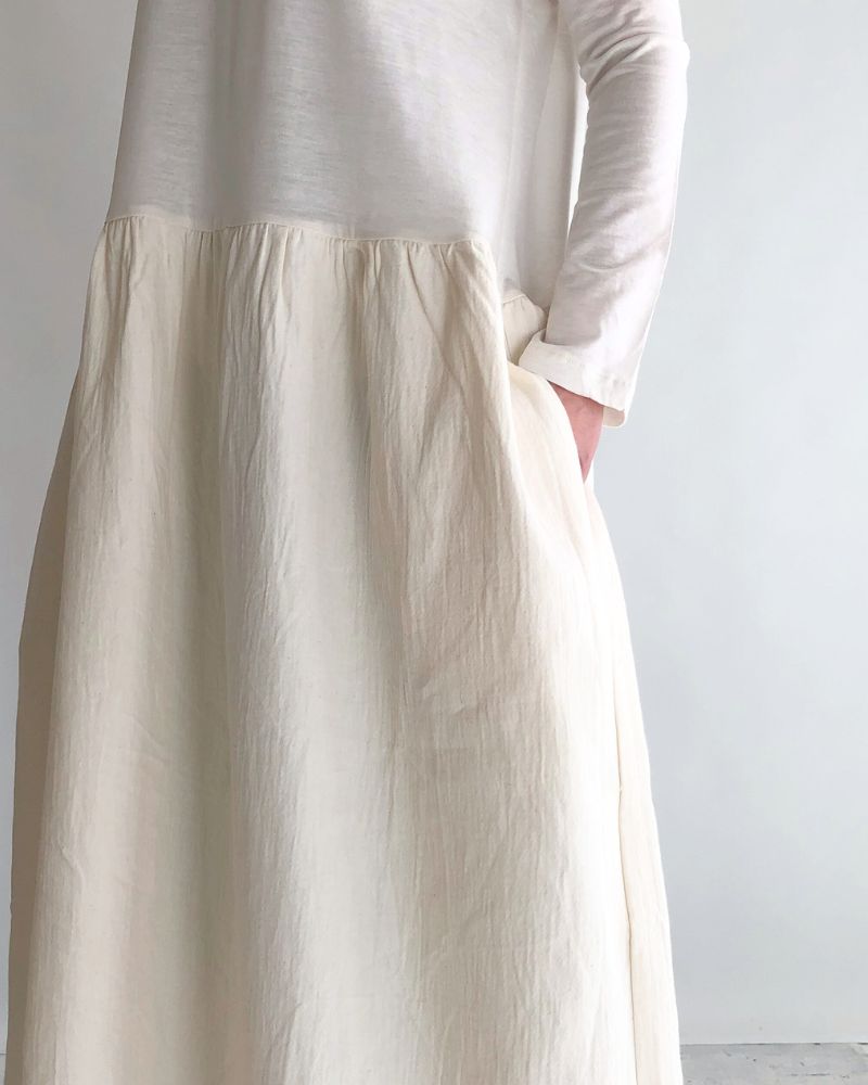 PUFF SLEEVE ONE PIECE in Ecru