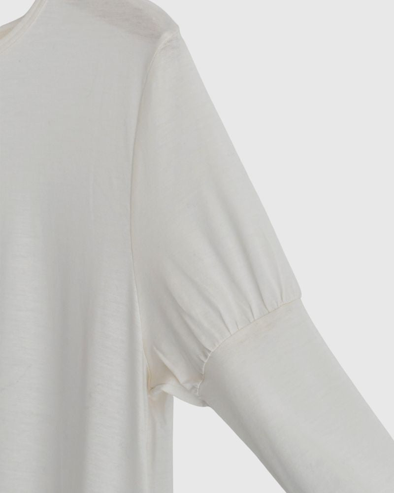 PUFF SLEEVE ONE PIECE in Ecru