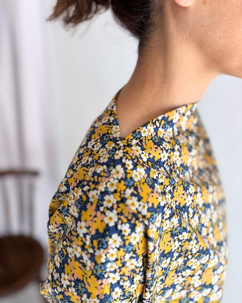Boat neck blouse (LIBERTY)  in Yellow