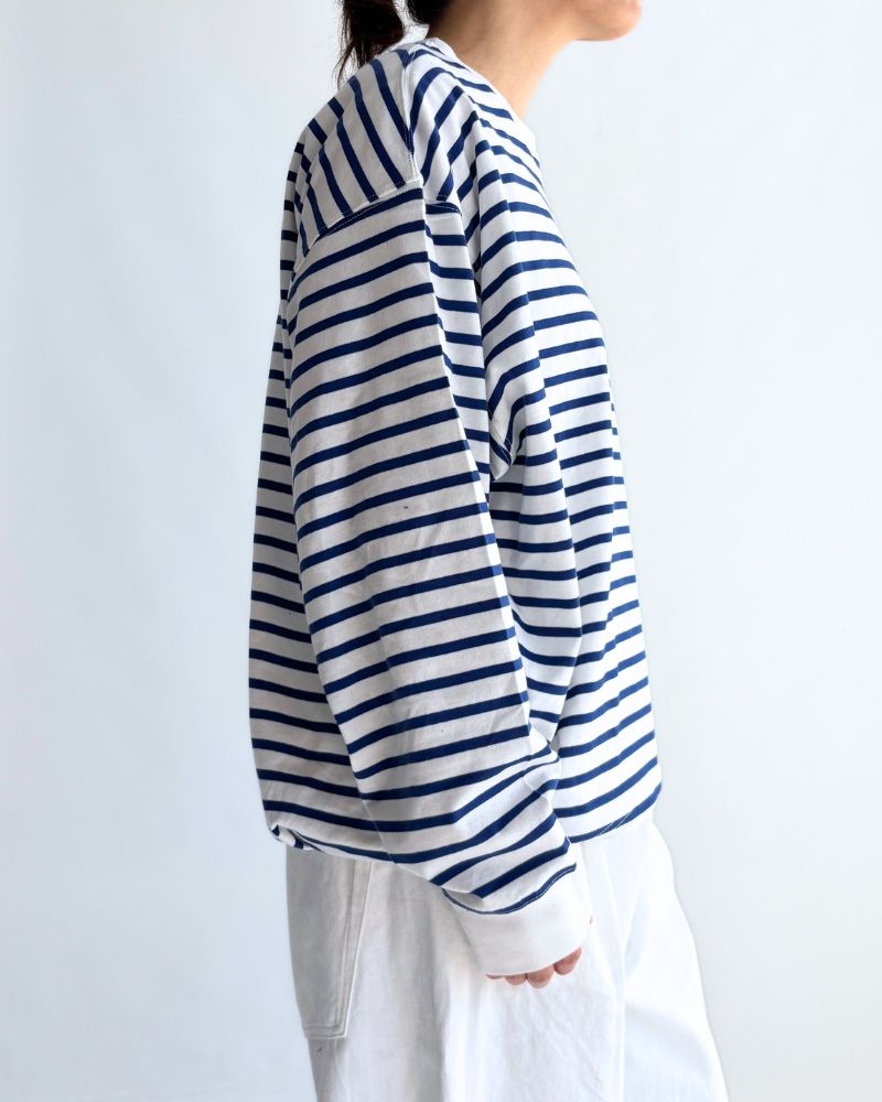 Tuck Cocoon T-shirt in Blue/White