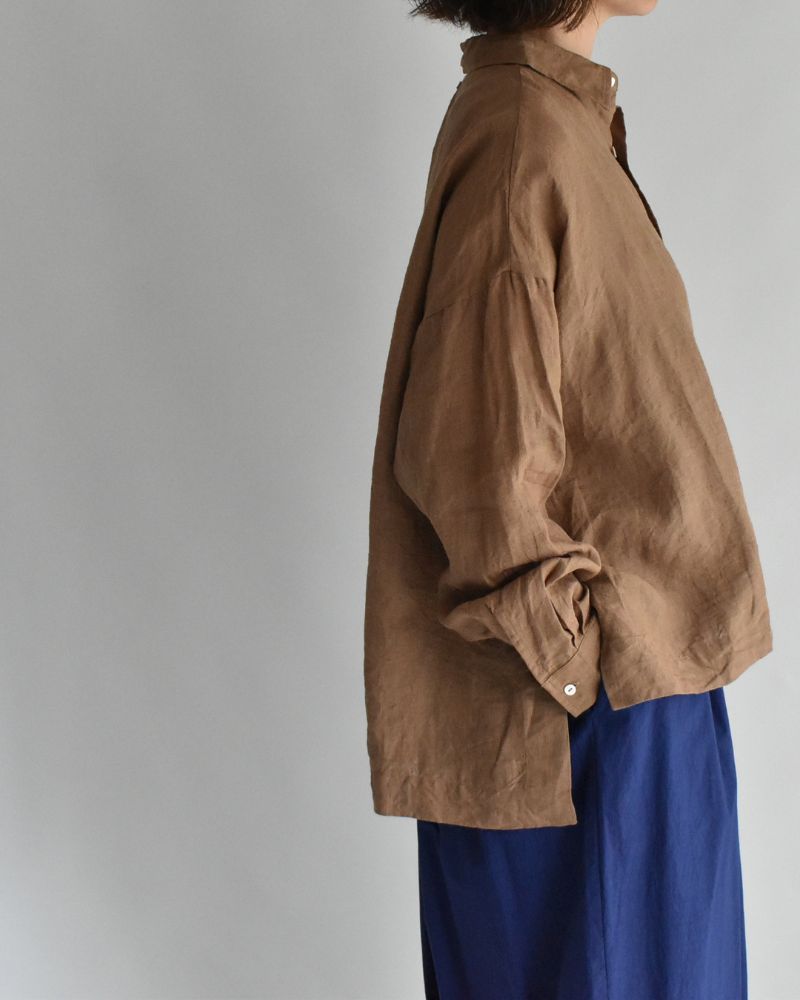 Handwoven 60 Linen Shirt in Mocha