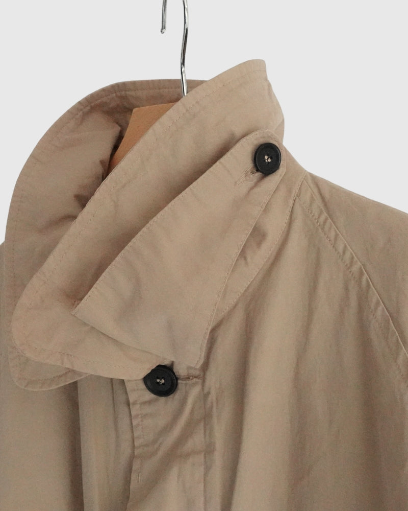 Balmacaan Short Coat in GrayKhaki