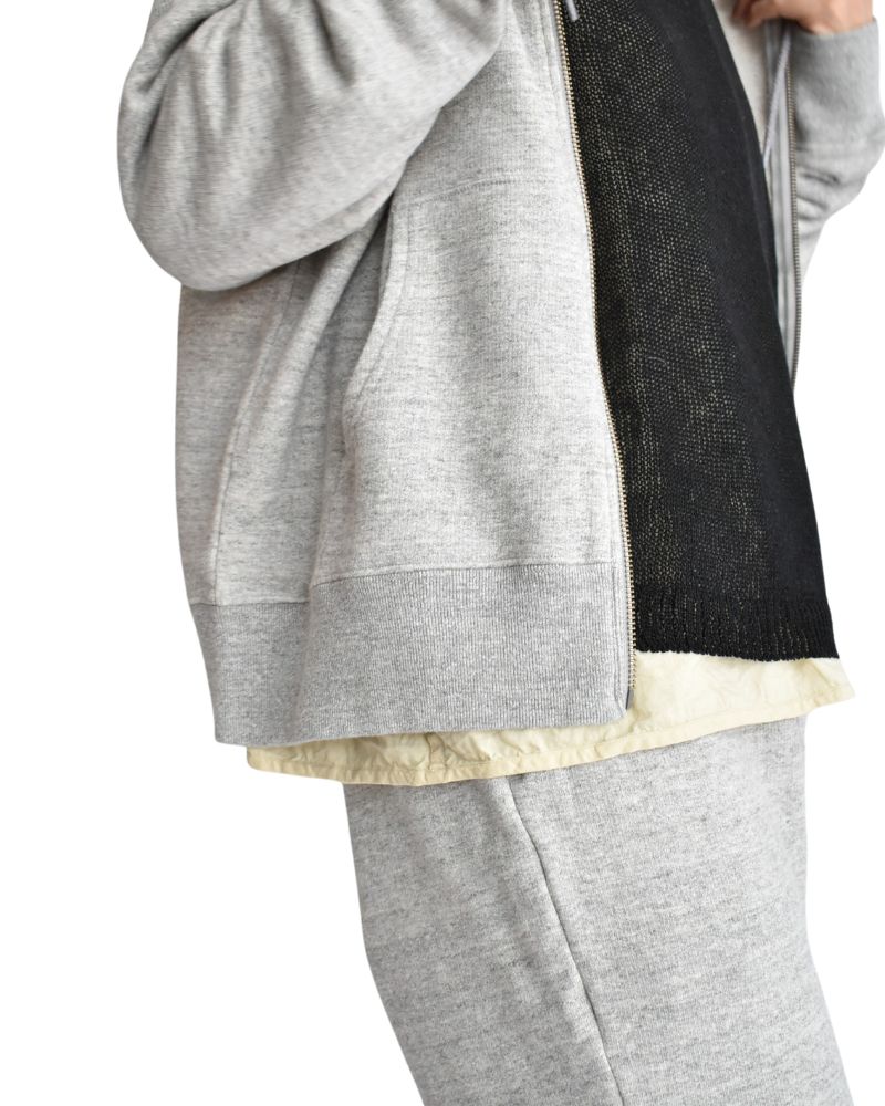 RAFFY FRENCH TERRY ZIP HOODIE in Gray