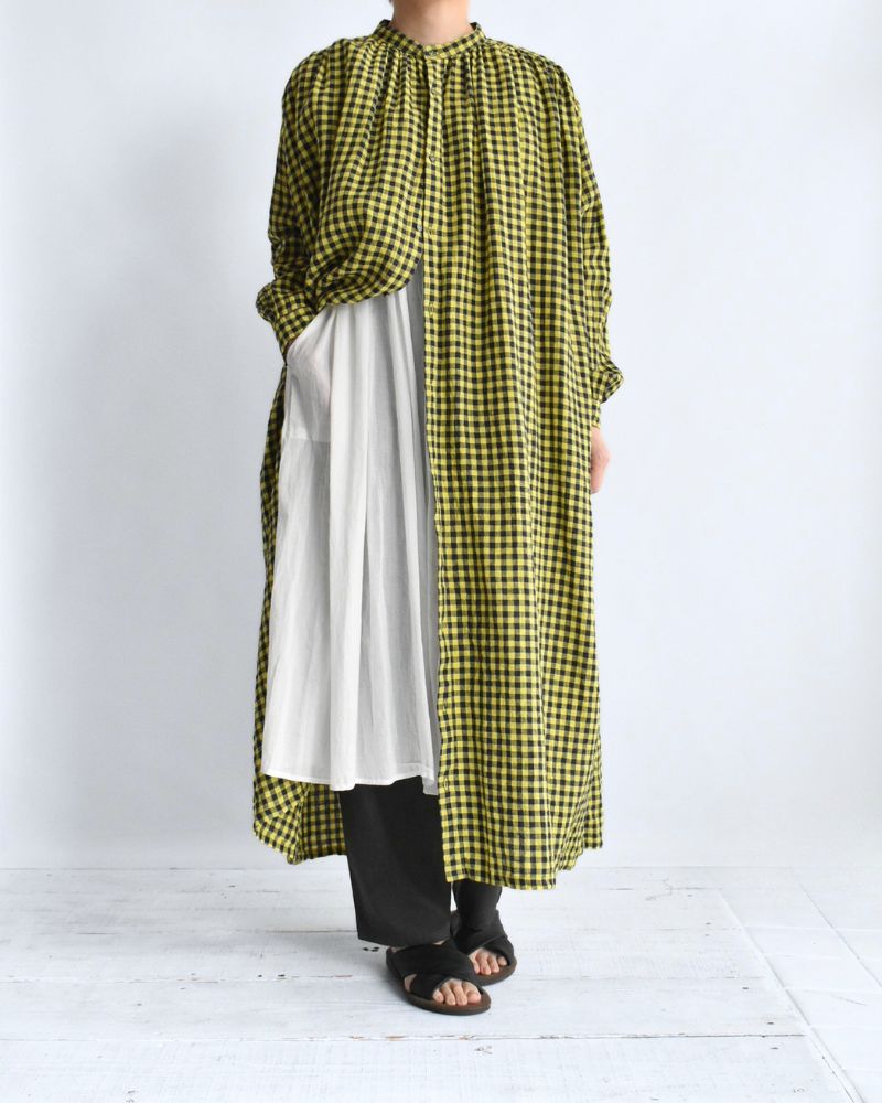 Gingham Check Dress in Yellow