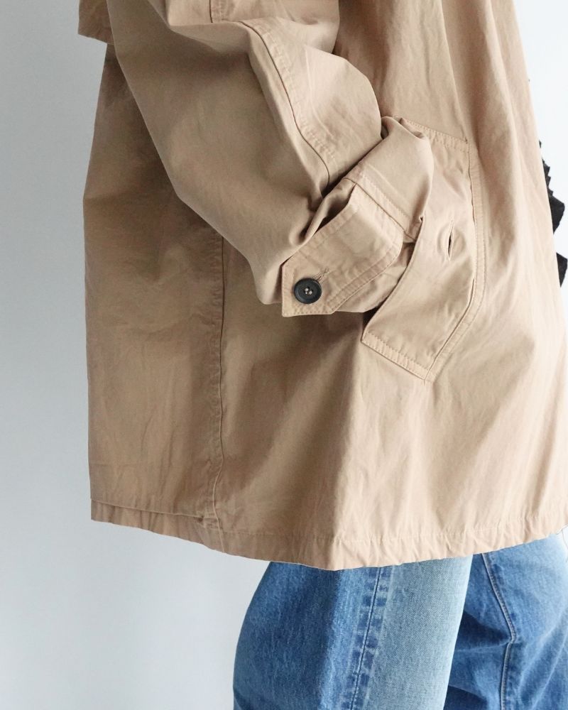 Balmacaan Short Coat in GrayKhaki
