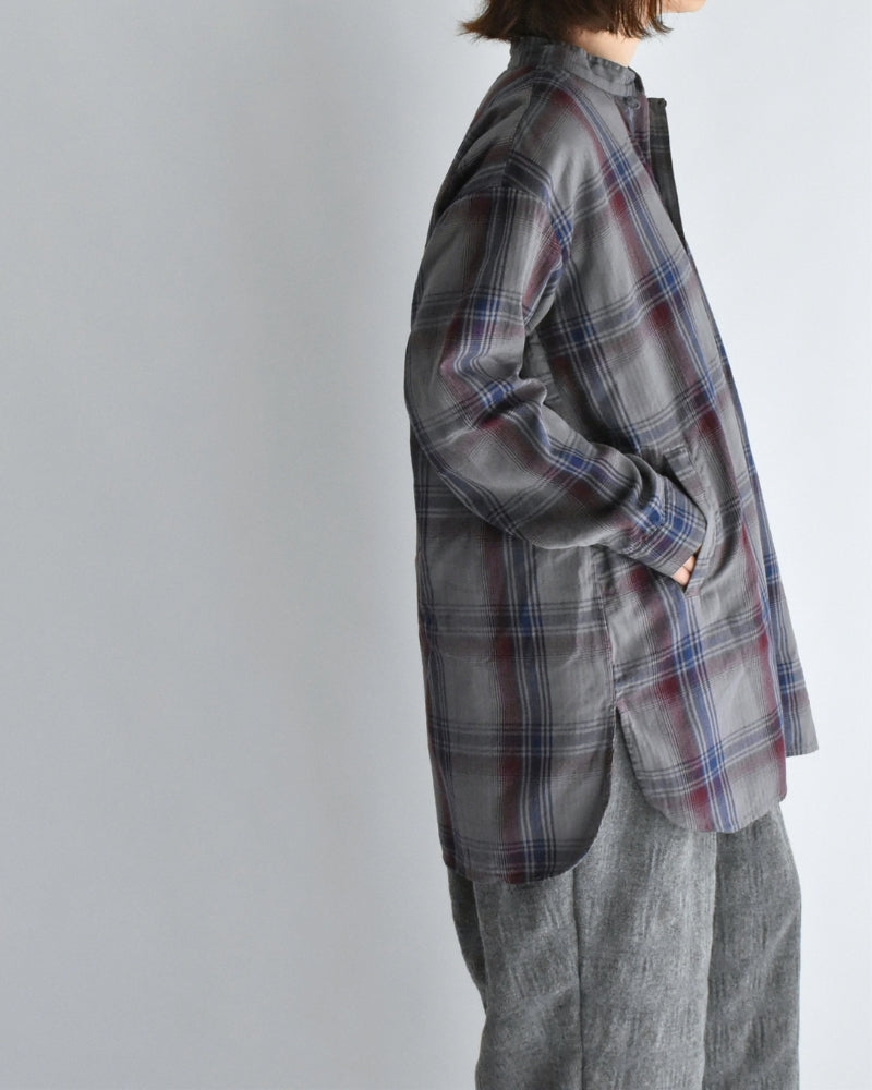 Stand Collar Shirt in Blue