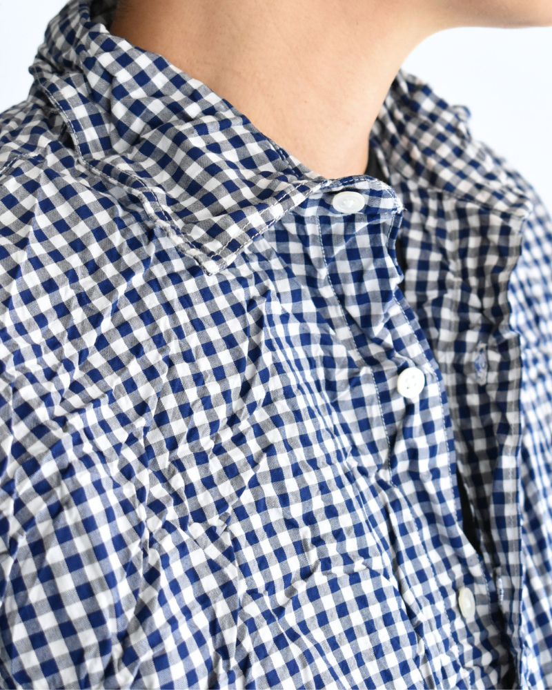 Regular Collar Long Sleeve Shirt in BlueGingham
