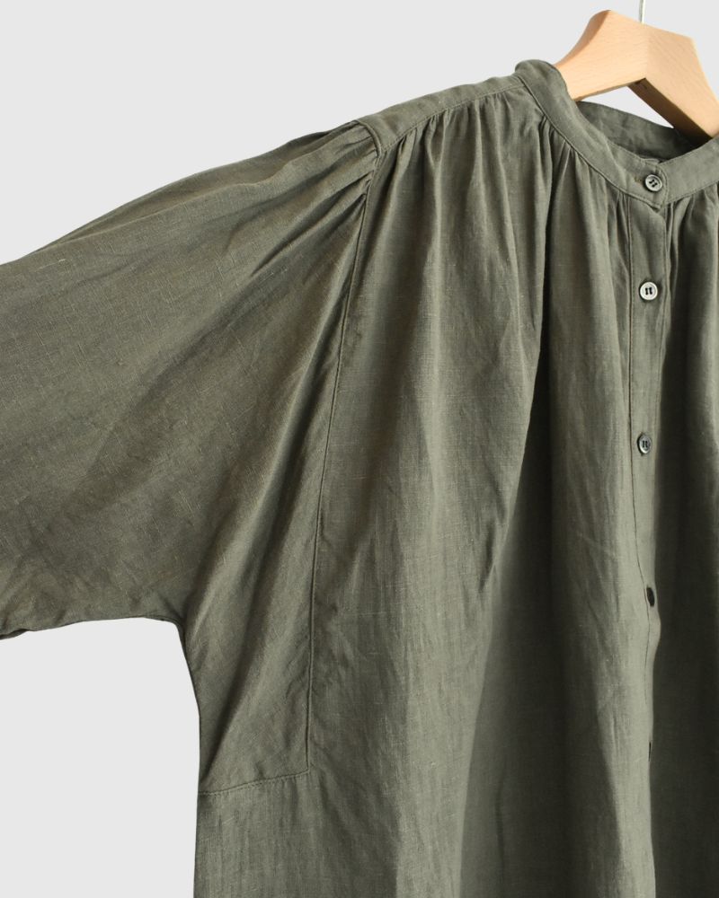 French Linen Shirt in Khaki