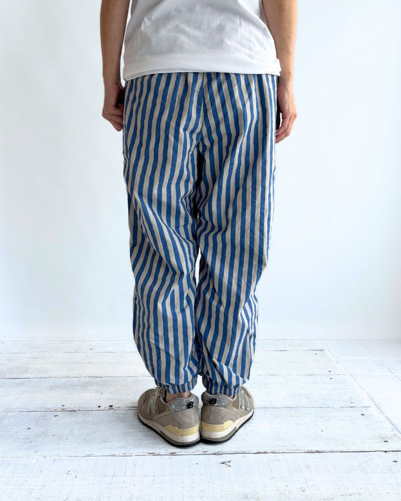 POPLIN WIDE STRIPE (OVERDYE) EASY PANTS in MilkyGrey