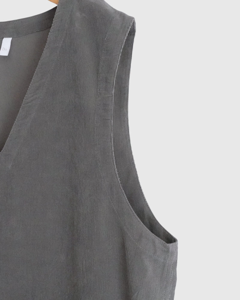 Work Pullover Vest (Corduroy) in Gray