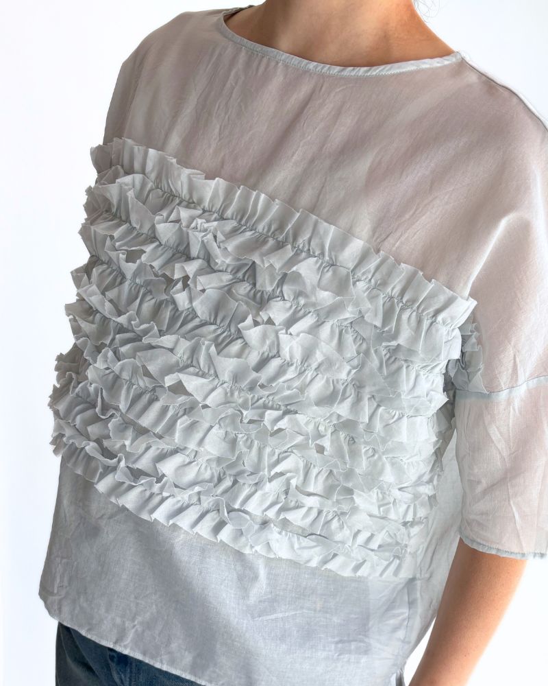 Beside Frill Pullover in PaleBlue