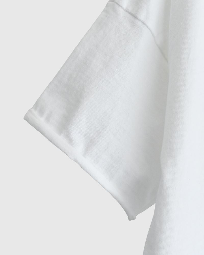 Half-Sleeve Drawstring T-shirt in White