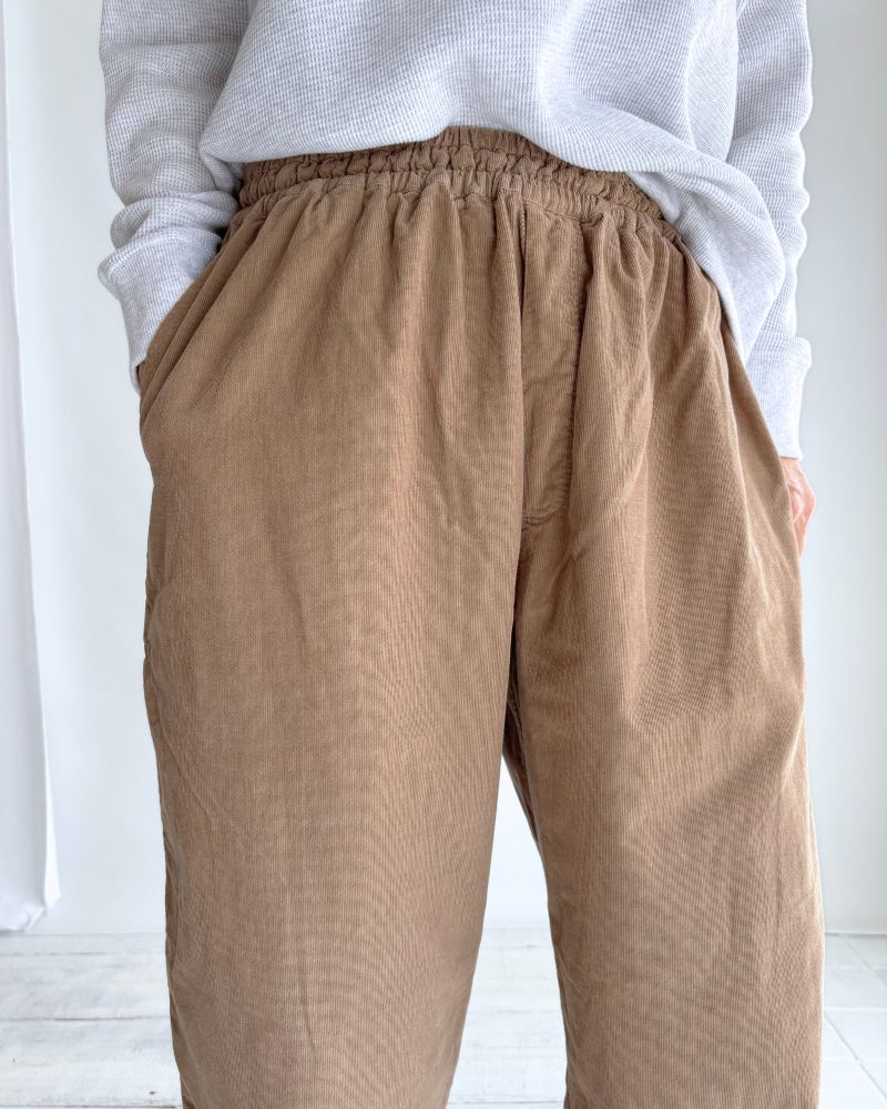 26 WALES CORDUROY OVERDYE EASY PANTS in Khaki