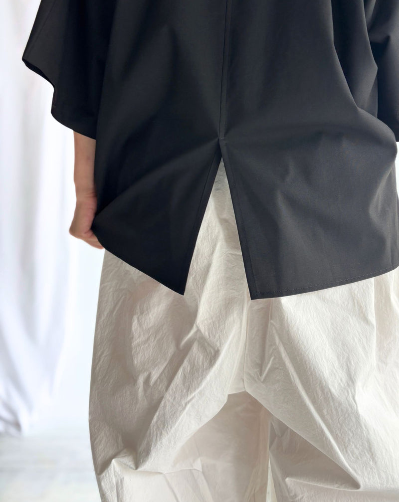 Relaxed Cotton Wide Pants in White