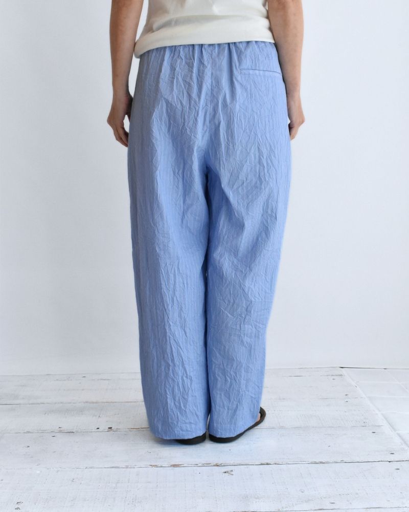 HAKU-CC Tuck Pants in SaxStripe
