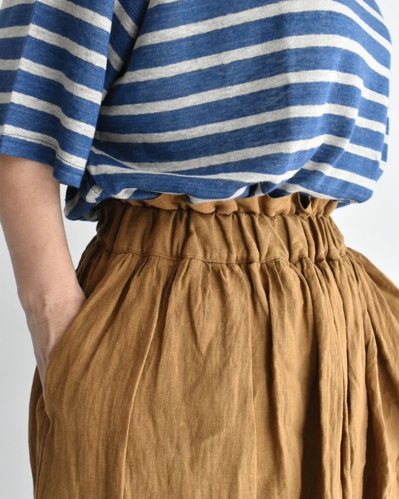 French Linen Skirt in Camel
