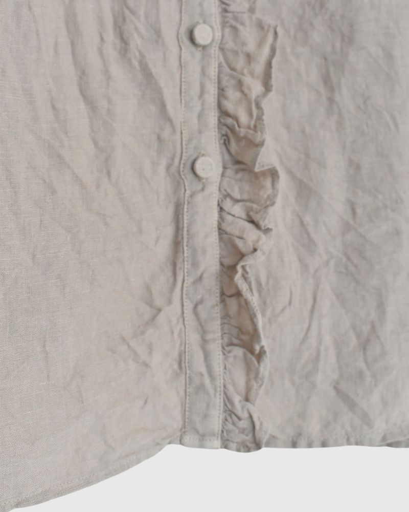 French/SL Frill Collar Shirt in AshBeige