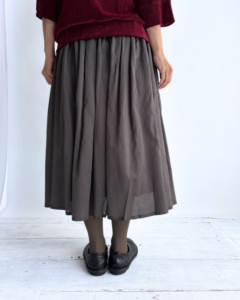 RAJASTHAN TUCK GATHERED SKIRT WITH LINING in Gray