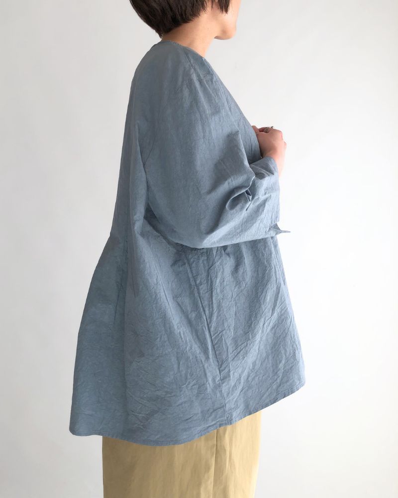 Tucked Blouse in GrayishBlue