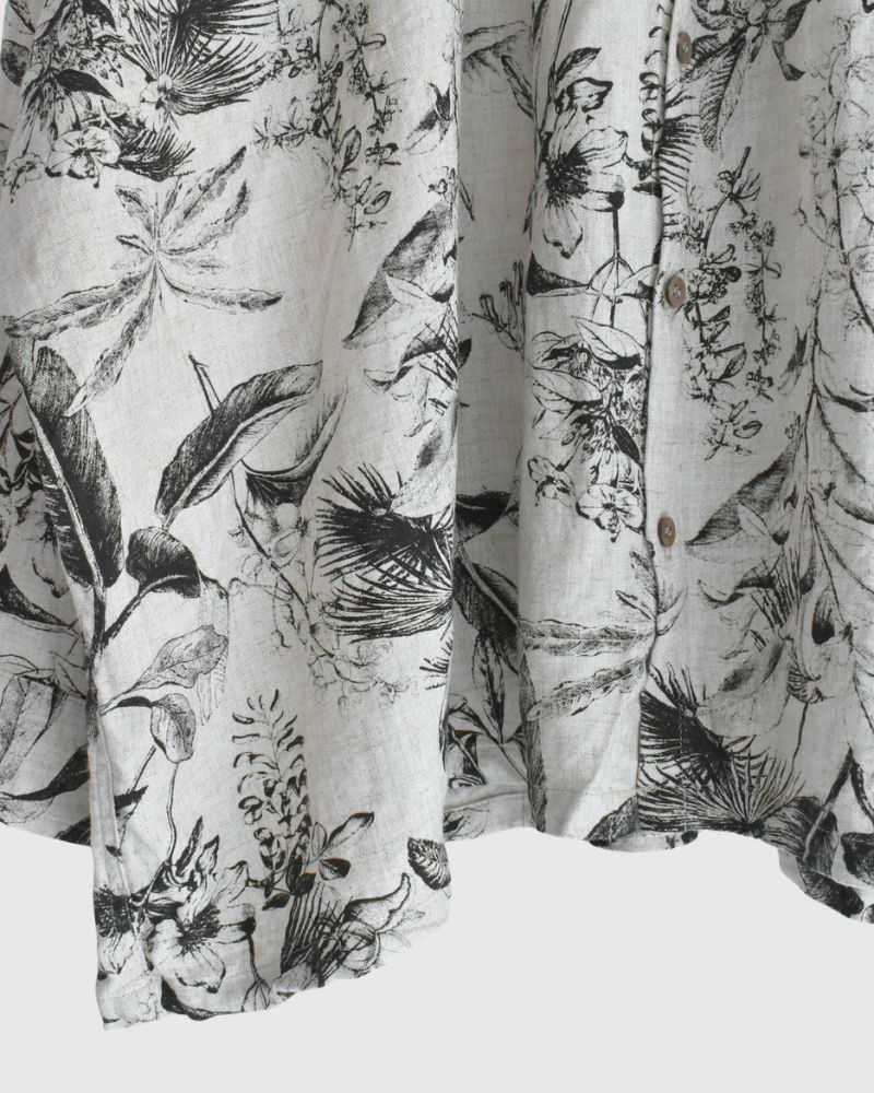 Botanical Print Shirt in Natural
