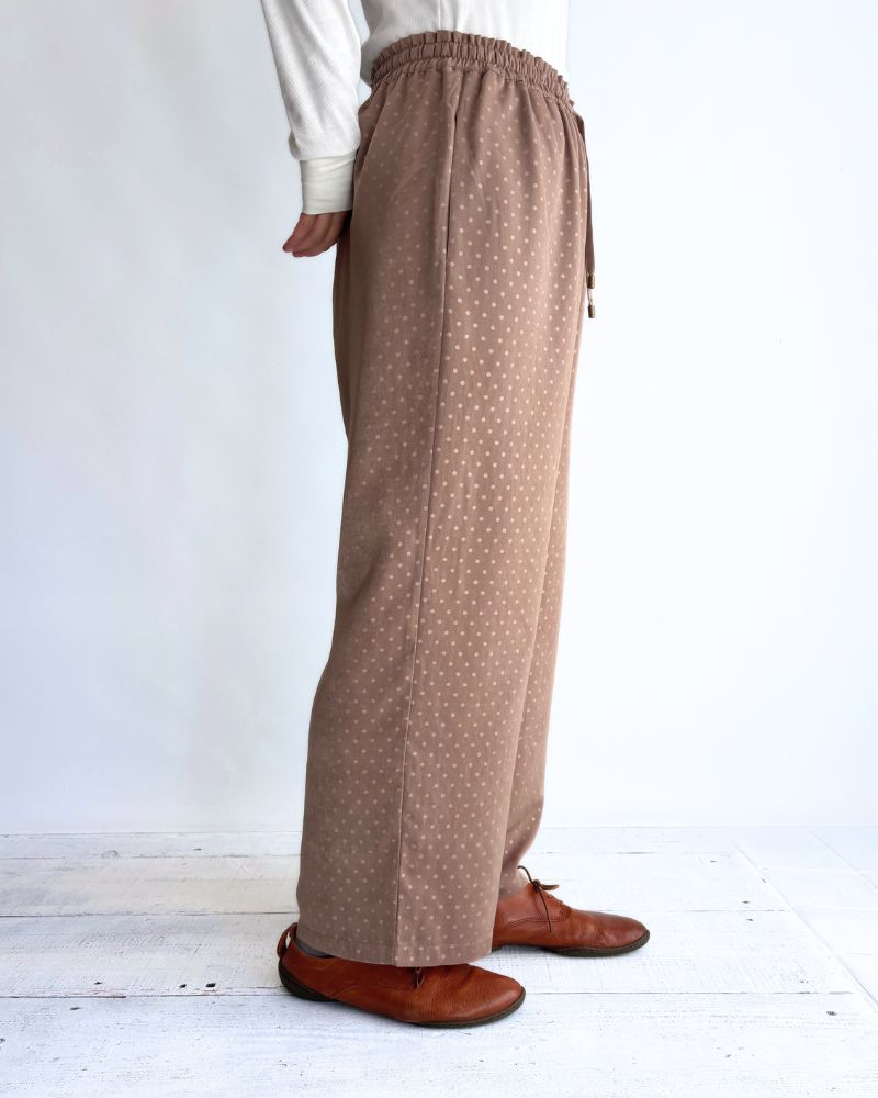 Embossed dot pants 'SONK' in Beige