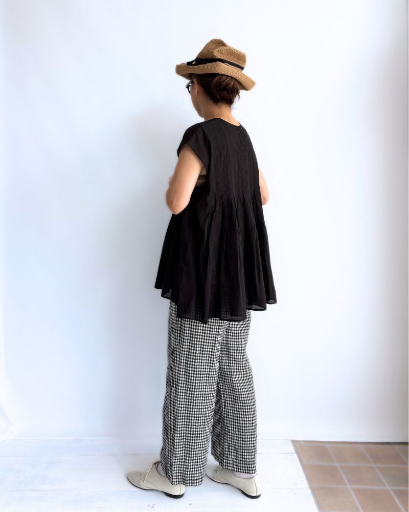 Gingham Check Pants in White/Black