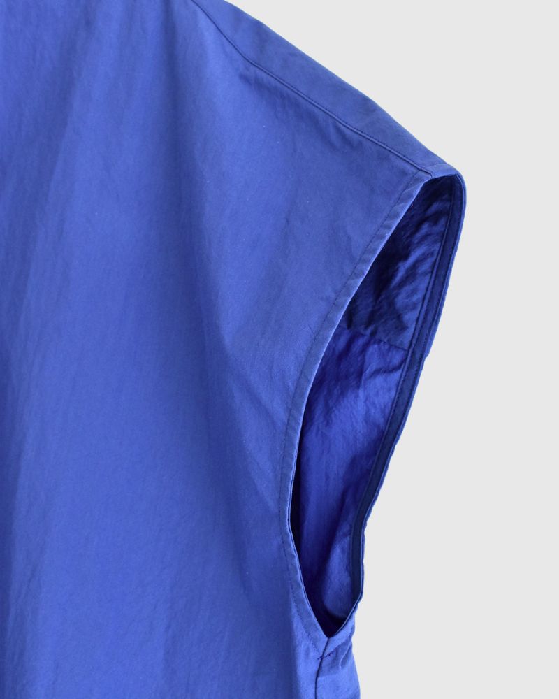 TENDER-W Back Gather French Sleeve Blouse in Blue