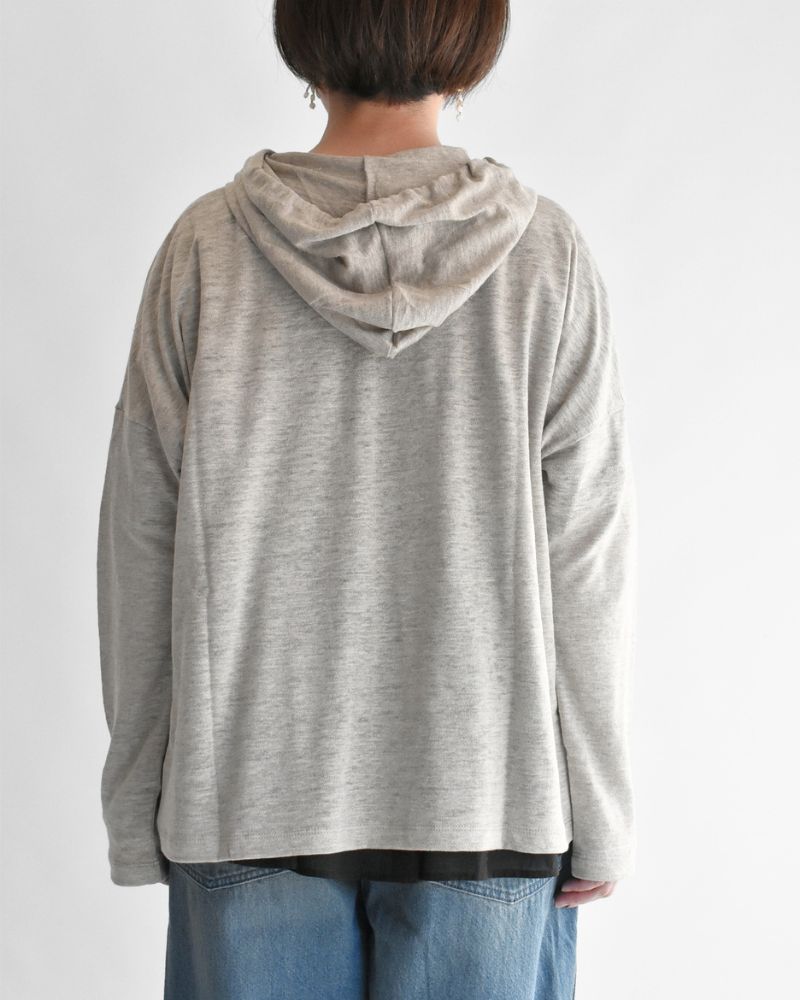 Linen Hooded Cardigan in Natural