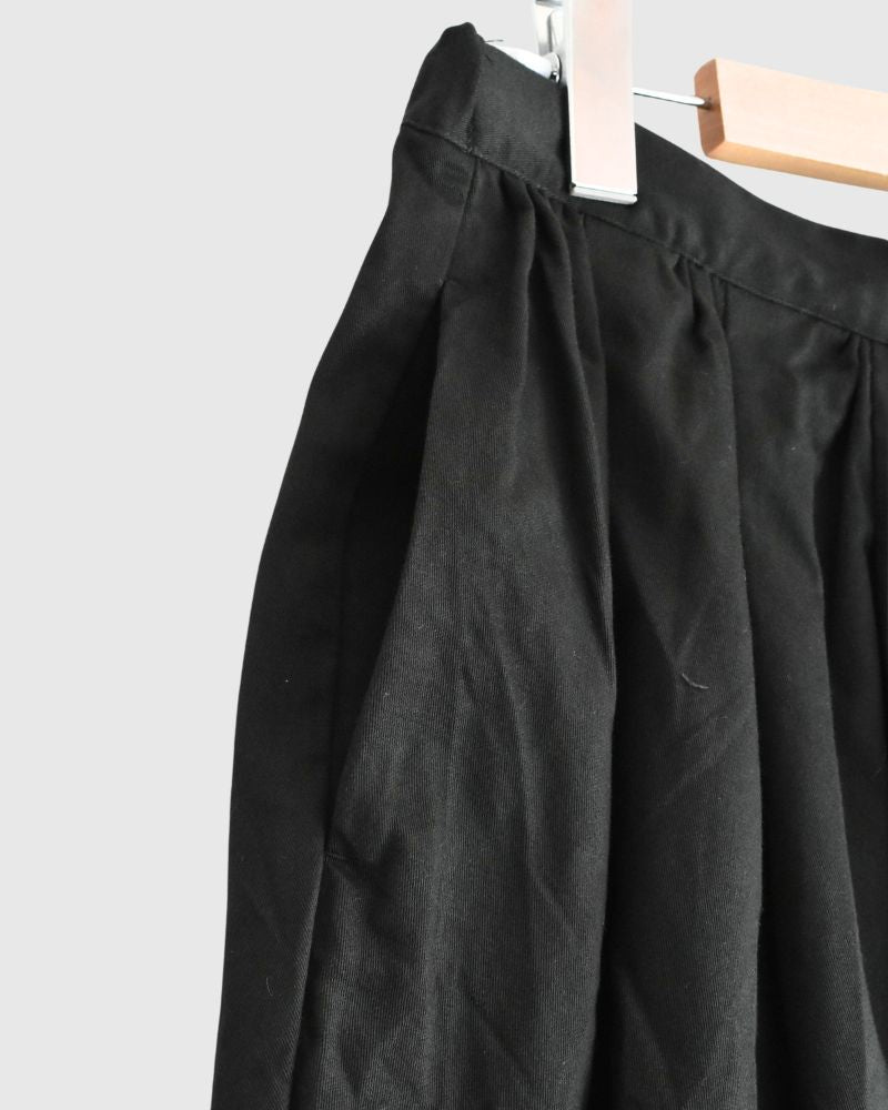 Satin Camille Tuckd Pants in Black