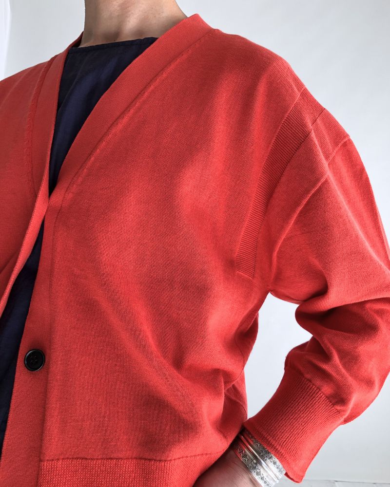 COVE V-Neck Short Cardigan in Orange
