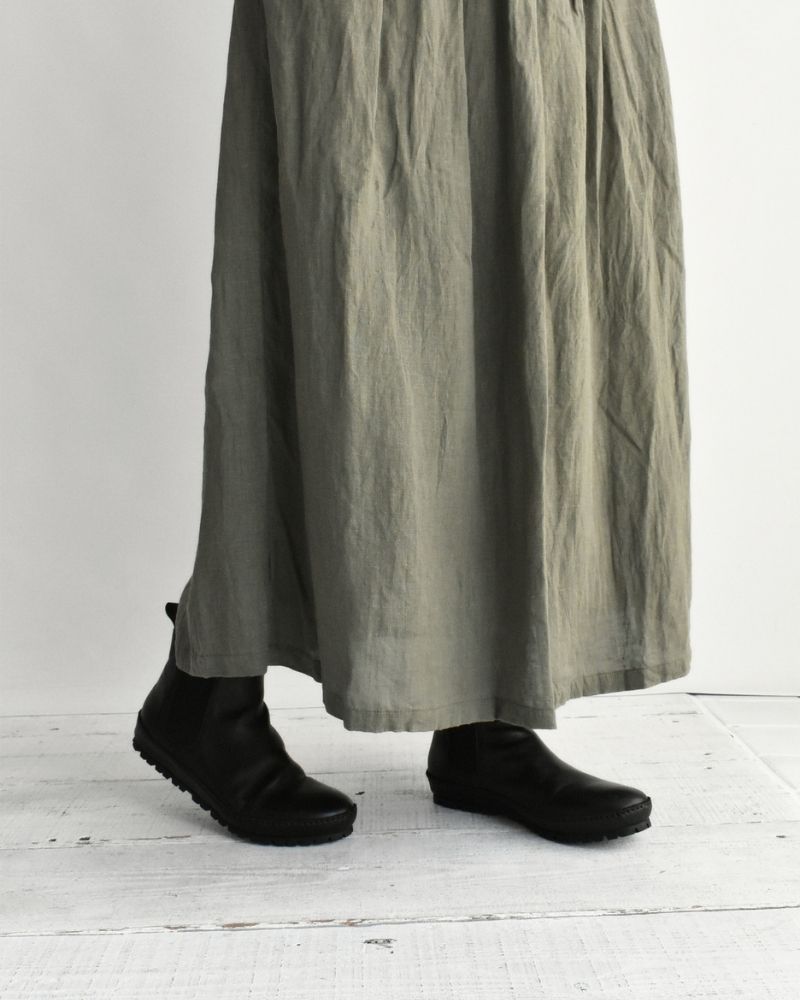 French Linen Skirt in Khaki