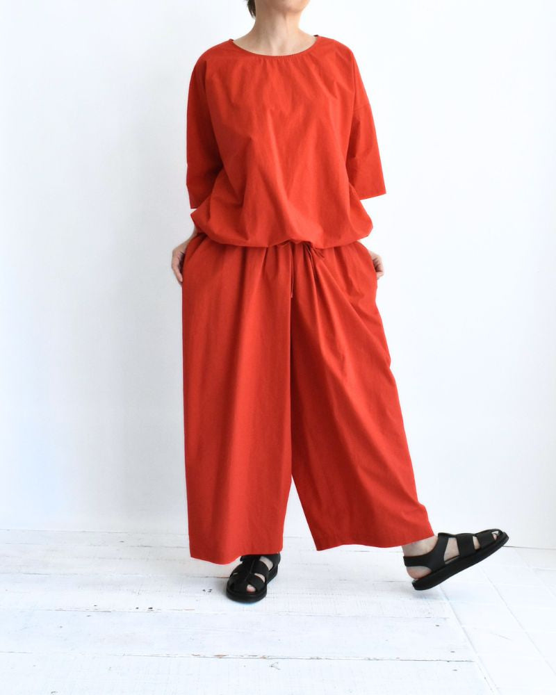 Drawstring Pullover in Orange