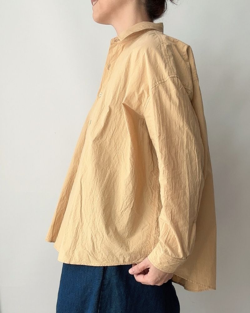 REGULAR COLLAR BIG SHIRT in Mustard